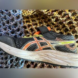 Asics Black Sneaker with Orange & Lime Details